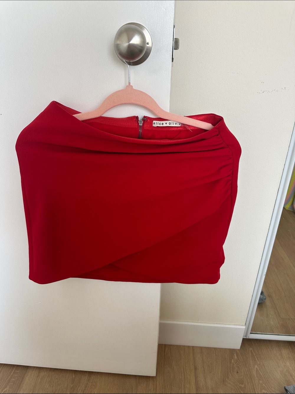 Alice + Olivia Scarlet Wrap-Front Mini Skirt